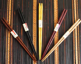 Japanese lacquer wooden chopsticks set of 5 Japanese traditional craft 014hi