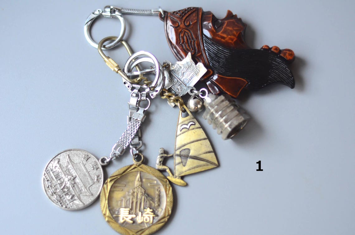 Japanese Vintage Key Rings Lot of 5 Key Chain 1980-90's Bulk Bandle ...