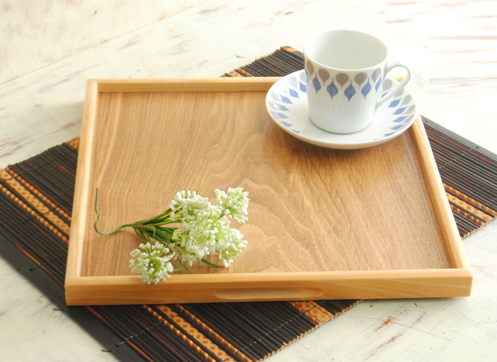 Beautiful Japanese Wood Tray Square Serving Tray 11.8 X Etsy