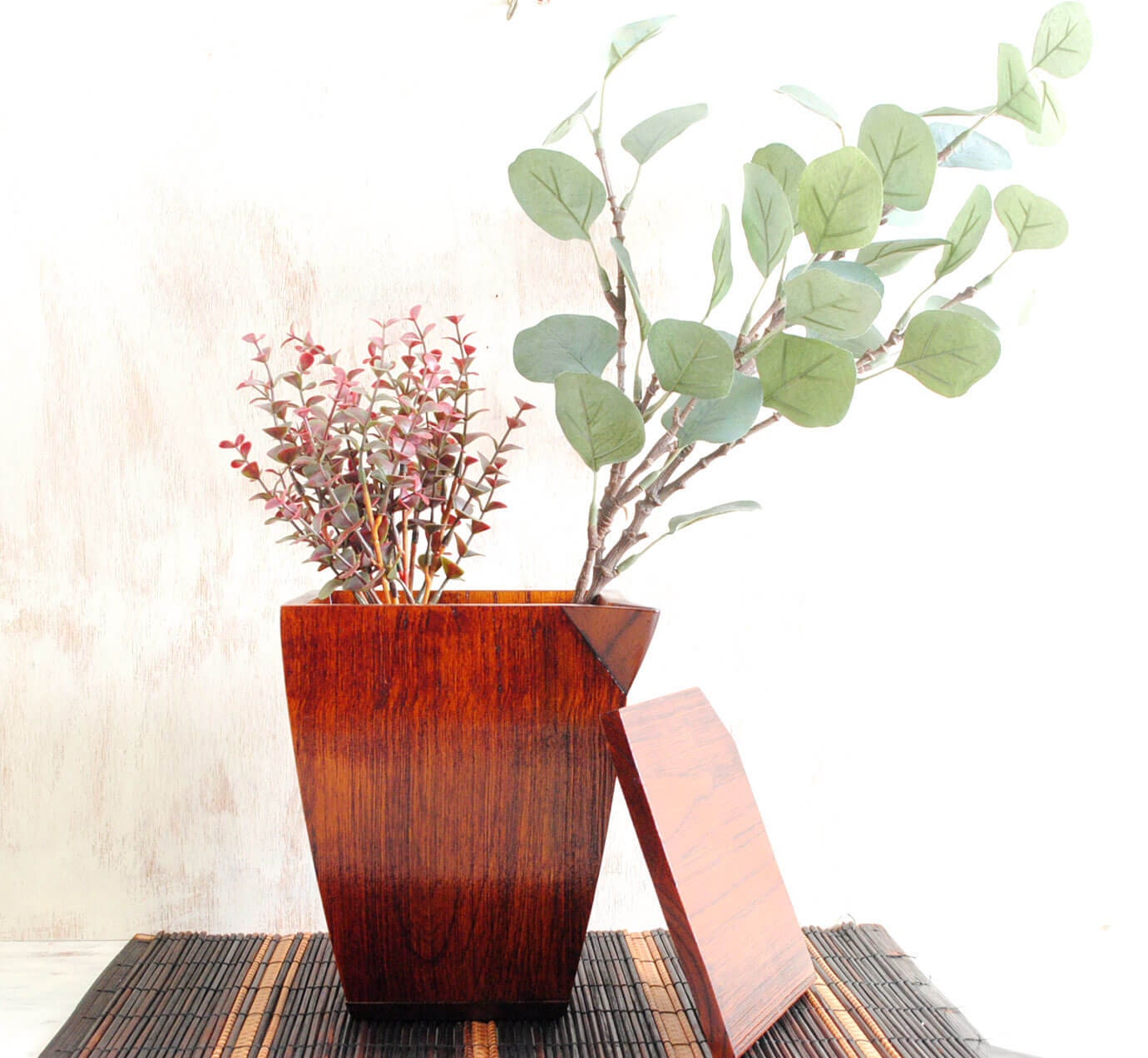 Beautiful Wooden Flower Vase Japanese style Flower stand Etsy
