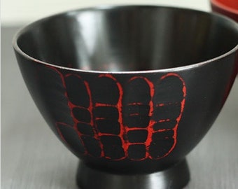 Japanese antique style wooden bowls  lacquered Urushi Natural wood  Black  _ow-247b