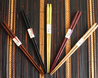 Japanese lacquer wooden chopsticks set of 5 Japanese traditional craft set014hi