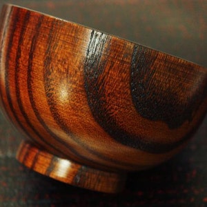 Set di 5 ciotole in legno in stile antico giapponese, laccate in Urushi, legno naturale _ow-088 immagine 2