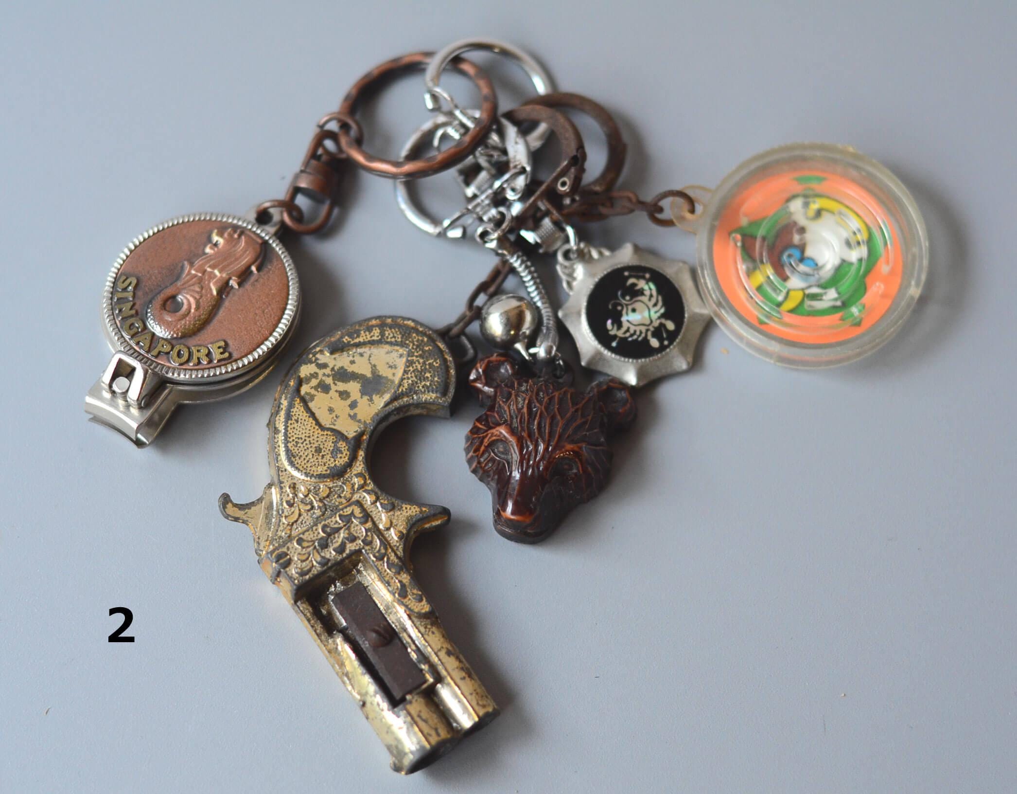Japanese Vintage Key Rings Lot of 5 Key Chain 1980-90's Bulk Bandle ...