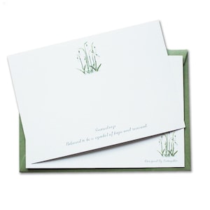 Tarjetas de felicitación con campanillas de invierno: esperanza y renovación. Tarjetas de correspondencia con motivos florales de primavera. Paquete de 6 postales. Diseñadas a mano por CottageRts