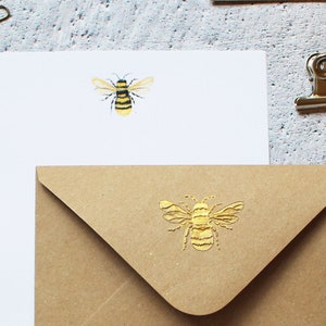 Hand Finished Bumble Bee Letter Writing Paper - Stationery Set - Designed By CottageRts Gift or Present