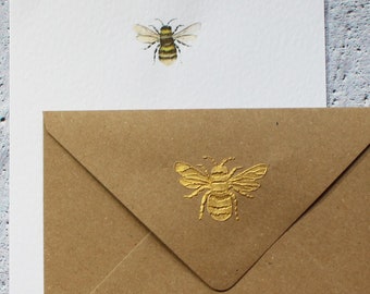 Hand Finished Bumble Bee Letter Writing Paper - Stationery Set - Designed By CottageRts Gift or Present