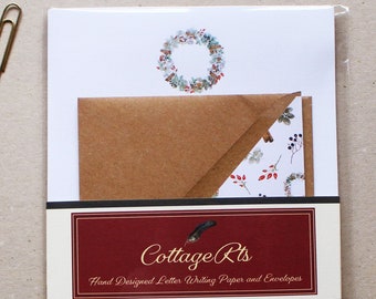 Christmas Letter Writing Paper - Christmas Letter Writing Stationery - Hand Finished - Hand Designed By CottageRts