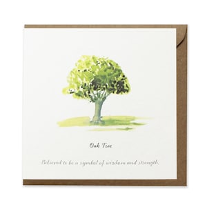 Wisdom and Strength Oak Tree Card -  Graduation, Job Promotion, New Job Card Hand Designed By CottageRts