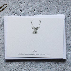 Pack of Notecards - Stag Correspondence Cards Pack of 6 Hand Designed By CottageRts