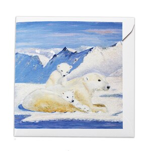 Polar Bear Christmas Card | Painted Christmas Card | Hand-Finished | Single Card | Pack of Christmas Cards
