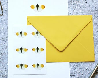 Butterfly Writing Set | Letter Writing Paper | Orange-Tip Butterfly Stationery | Gift For Stationery Lover | Designed By CottageRts