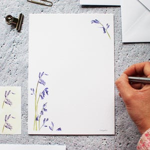 Bluebell Letter Writing Set, Spring Stationery, A5 Paper and C6 Envelopes - Designed By CottageRts