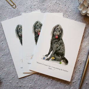 Lot de 6 cartes de Noël drôles de chien conçues et finies à la main par CottageRts