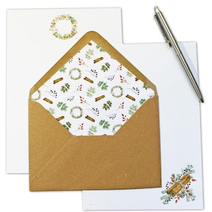 Hand Finished Christmas Letter Writing Paper and Envelopes - Designed By CottageRts