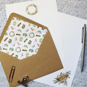 Hand Finished Christmas Letter Writing Paper and Envelopes - Designed By CottageRts