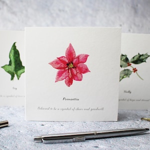 Mixed Pack of Watercolour Christmas Cards - Pack of 6 Cards With Meaning - Designed By CottageRts