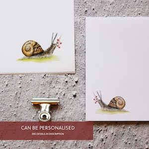 Watercolour Snail Letter Writing Paper and Envelopes Set - Stationery Set - Designed By CottageRts Lovely Gift Or Christmas Present