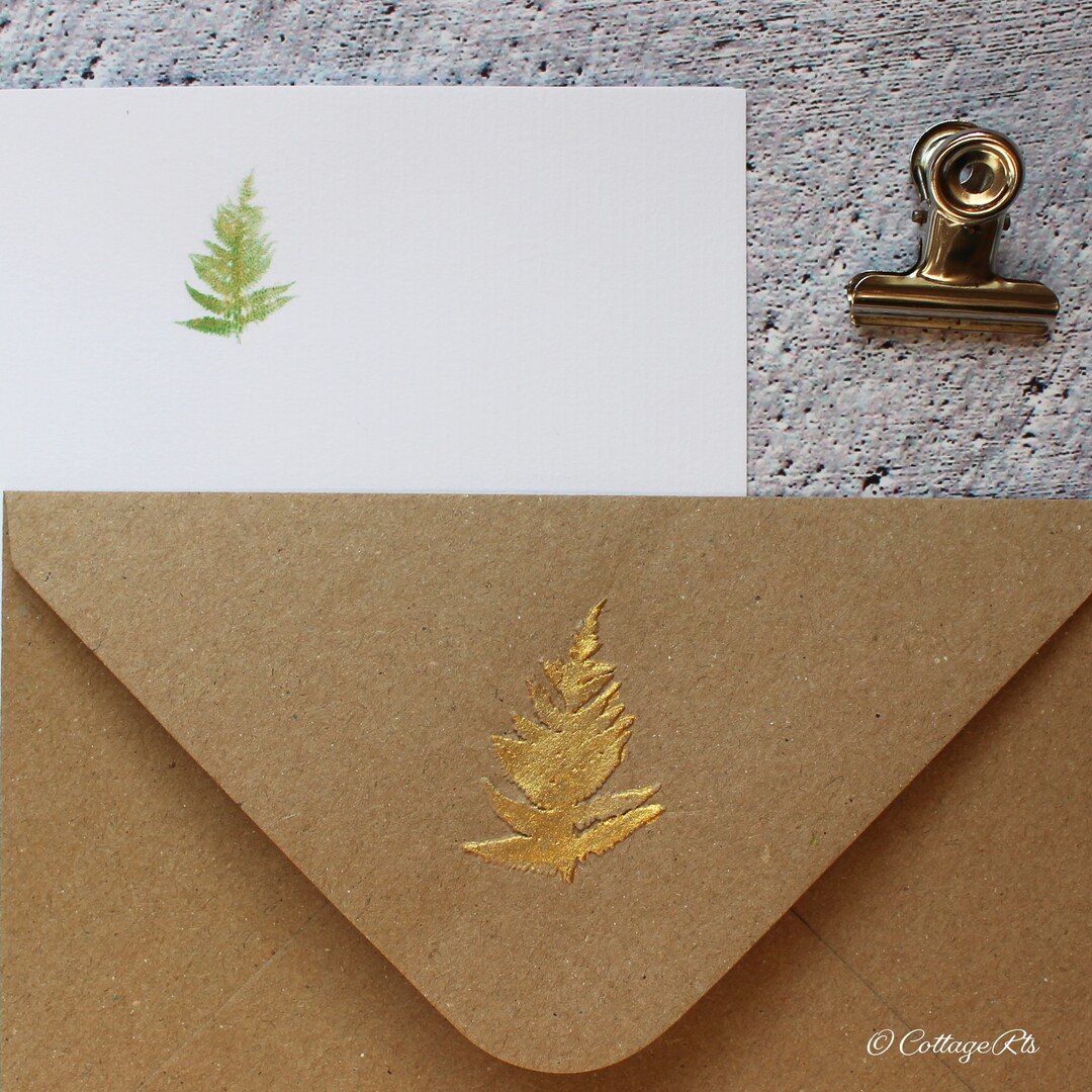 Fern Lettering R Hand Finished Fern Letter Writing Paper and Envelope Set - Designed by ...