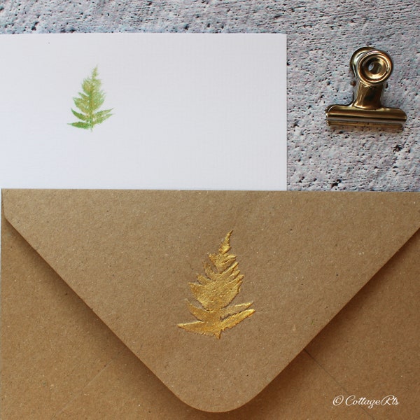 Hand Finished Fern Letter Writing Paper and Envelope Set - Designed By CottageRts Lovely Gift