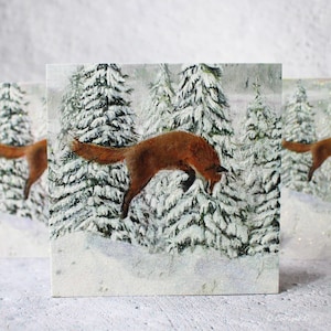 Red Fox Christmas Card Pack - Pack of 6 Cards Designed By CottageRts