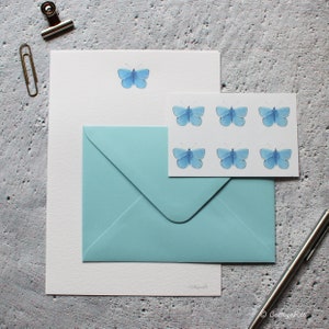 Blue Butterfly Stationery Set - Letter Writing Set - Lovely Gift or ...