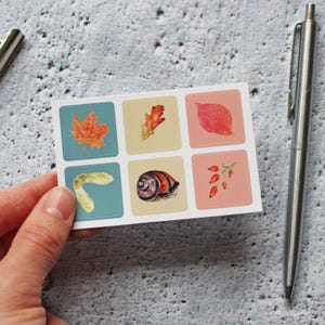 Autumn Sticker Set - 2 Sheets of Mini Vinyl Stickers, Autumn, Fall, Thanksgiving Stickers - Journal Stickers, Decorative Stickers