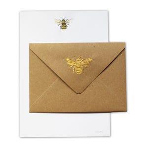 Hand Finished Bumble Bee Letter Writing Paper - Stationery Set - Designed By CottageRts Gift or Present