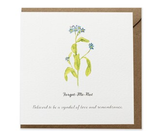 Forget -Me-Not Card | Remembrance | Bereavement | Grief | Dementia Card | Hand Designed By CottageRts