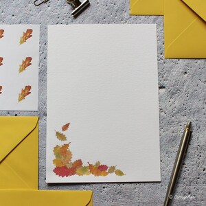 Autumn Leaves Letter Writing Paper - Fall Writing Set - Thanksgiving ...