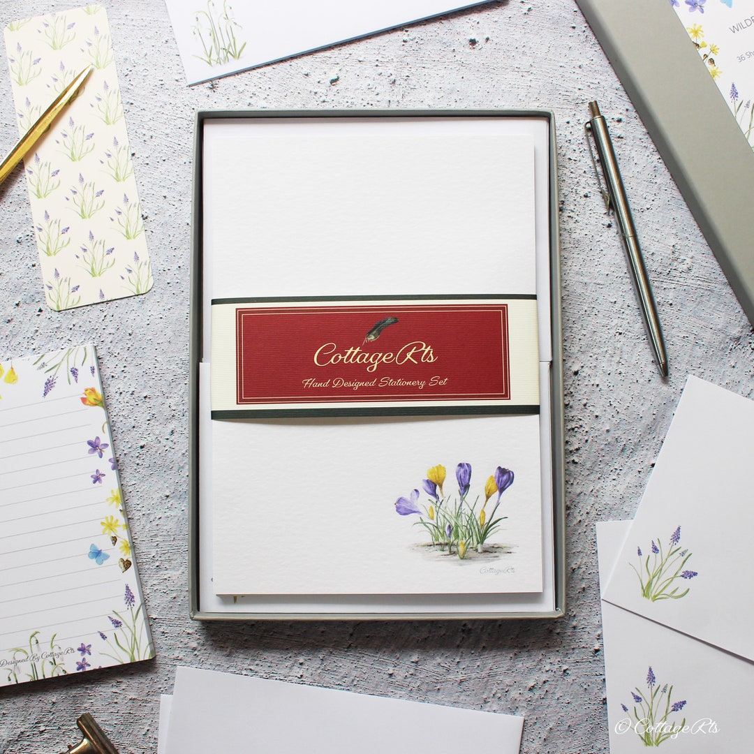 Large Mixed Wildflower Stationery Set in Gift Box - Etsy