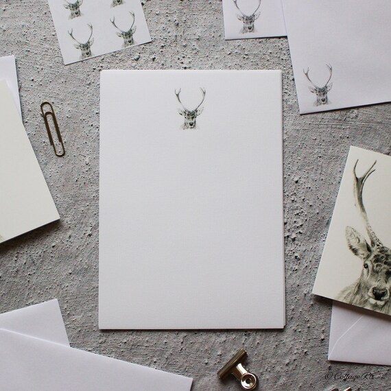 Stag Stationery Letter Writing Set Hand Designed by Cottagerts | Etsy UK