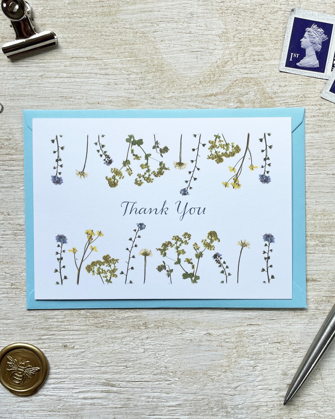 Pressed Flower Thank You Notecards | Wedding, Baby Shower, Birthday ...