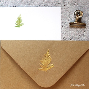 Hand Finished Fern Letter Writing Paper and Envelopes | Stationery Set | Christmas Gift | Designed By CottageRts