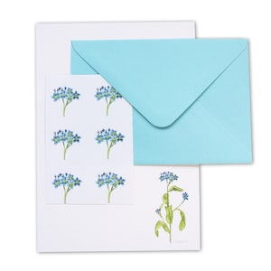 Forget-Me-Not Letter Writing Paper and Envelopes - Stationery Set - Letter Set - Designed By CottageRts Lovely Birthday Gift or Present