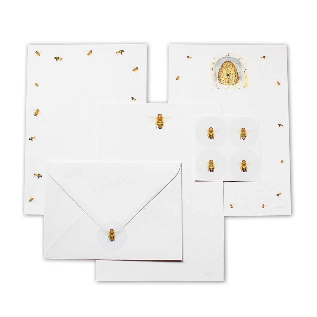 Bee Letter Racks Mixed Honey Bee Letter Writing Set - Paper and Envelopes - Designed by ...