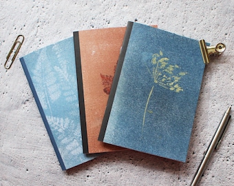 A6 Autumn Botanical Notebook Collection - Pack of 3 - Hand Designed By CottageRts