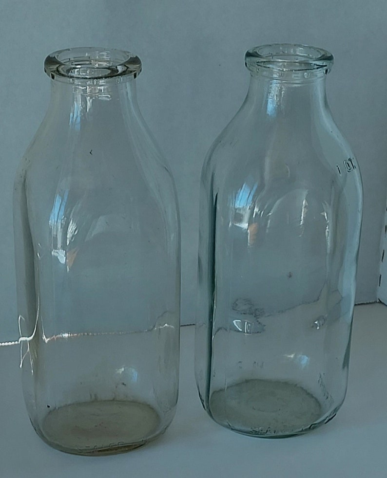 Vintage 1 Qt. Glass Milk Jugs Etsy