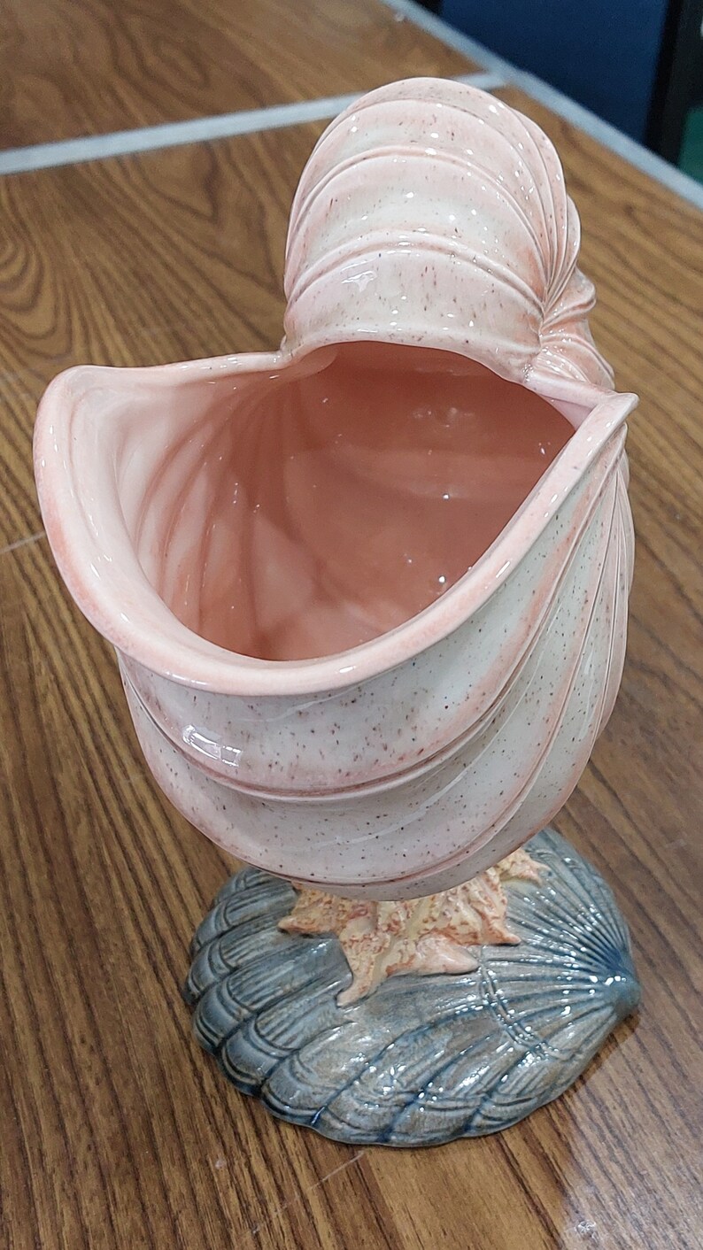 Vintage Ceramic Shell Planter and 2 Candle Holders - Etsy