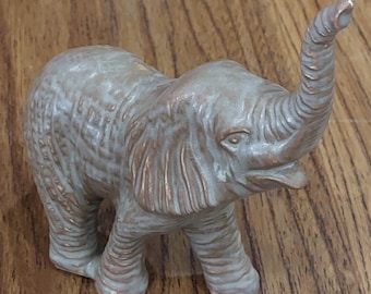 Gray Ceramic Elephant Figurine