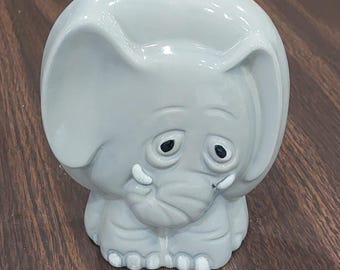 Vintage Ceramic Elephant Figurine Flat