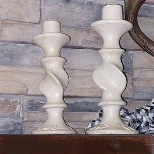 Vintage Handcarved Soapstone Candlesticks