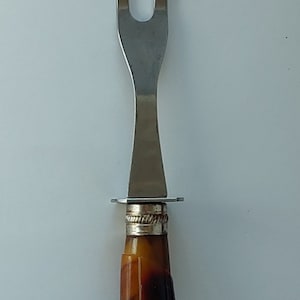 Vintage Serving Fork with Plastic Handle - Mid Century