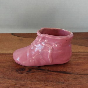 Vintage Pink Ceramic Baby Shoe