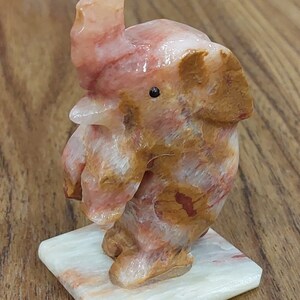 Vintage Marble Standing Elephant Figurine