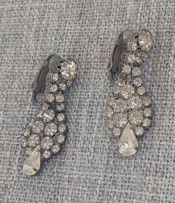Vintage Costume Jewelry Rhinestone Earrings