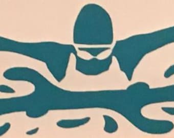Swim Car Decal Etsy