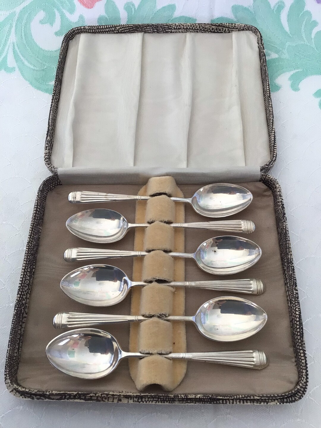 Vintage EPNS Teaspoons Original Box Set of Six Etsy Australia