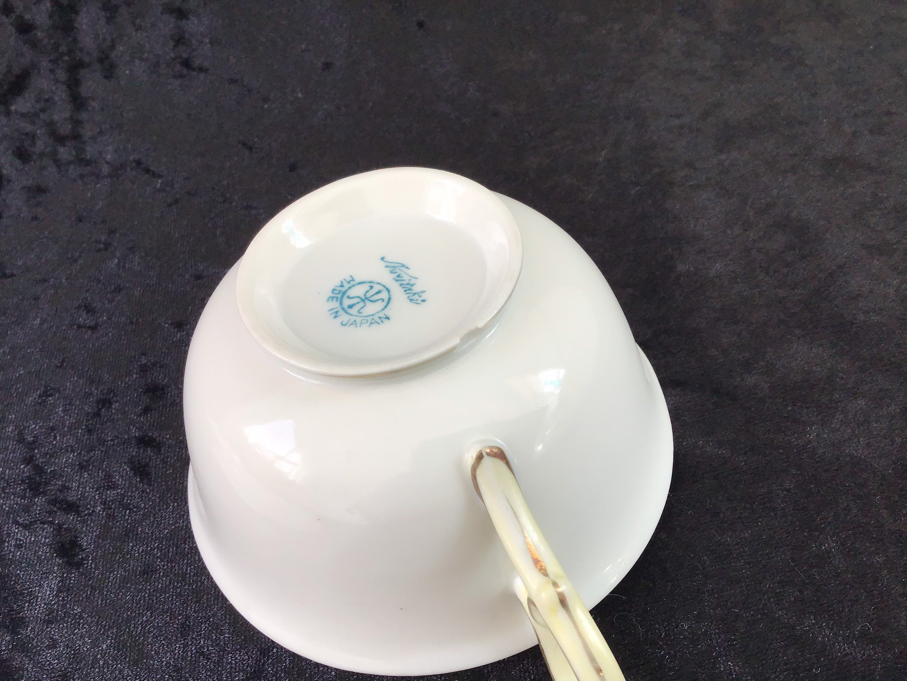 Antique Noritake Bone China Tea Set for Six Turquoise and White 1910's