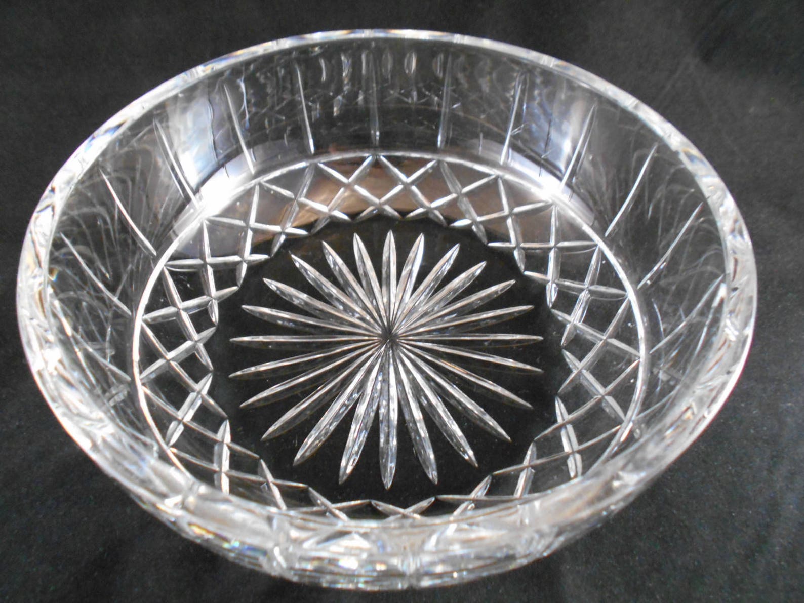 Large Vintage Lead Crystal Serving Bowl 00185 Etsy